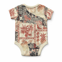 Hawaii Baby Onesie Aloha Tribal Pattern Beige Version LT9 - Polynesian Pride