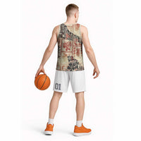 Hawaii Beige Version Basketball Jersey Aloha Tribal Pattern LT9 - Polynesian Pride