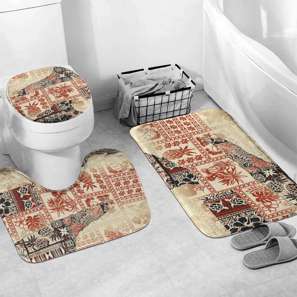 Hawaii Beige Version Bathroom Set Aloha Tribal Pattern LT9 Mat Set Only (3 pcs) One Size Beige - Polynesian Pride