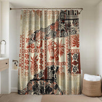 Hawaii Beige Version Bathroom Set Aloha Tribal Pattern LT9 Shower Curtain Only Beige - Polynesian Pride