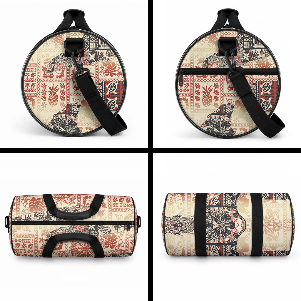 Hawaii Duffle Bag Aloha Tribal Pattern Beige Version LT9 - Polynesian Pride