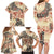 Hawaii Family Matching Long Sleeve Bodycon Dress and Hawaiian Shirt Aloha Tribal Pattern Beige Version LT9 - Polynesian Pride