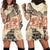 Hawaii Hoodie Dress Aloha Tribal Pattern Beige Version LT9 - Polynesian Pride