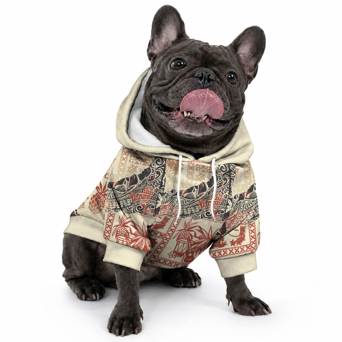 Hawaii Pet Hoodie Aloha Tribal Pattern Beige Version LT9 - Polynesian Pride