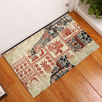 Hawaii Rubber Doormat Aloha Tribal Pattern Beige Version LT9 Beige - Polynesian Pride