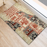 Hawaii Rubber Doormat Aloha Tribal Pattern Beige Version LT9 - Polynesian Pride