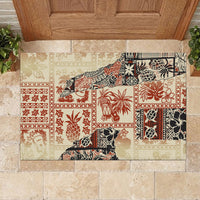 Hawaii Rubber Doormat Aloha Tribal Pattern Beige Version LT9 - Polynesian Pride