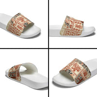 Hawaii Beige Version Slide Sandals Aloha Tribal Pattern LT9 - Polynesian Pride