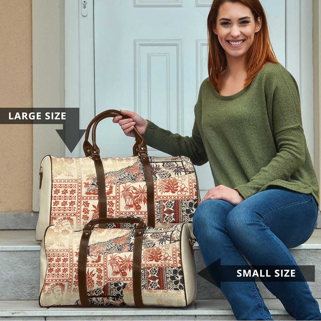 Hawaii Beige Version Travel Bag Aloha Tribal Pattern LT9 - Polynesian Pride