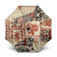 Hawaii Beige Version Umbrella Aloha Tribal Pattern LT9 One Size Folded 11.42 inch Opened Diameter 37.4 inch Beige - Polynesian Pride