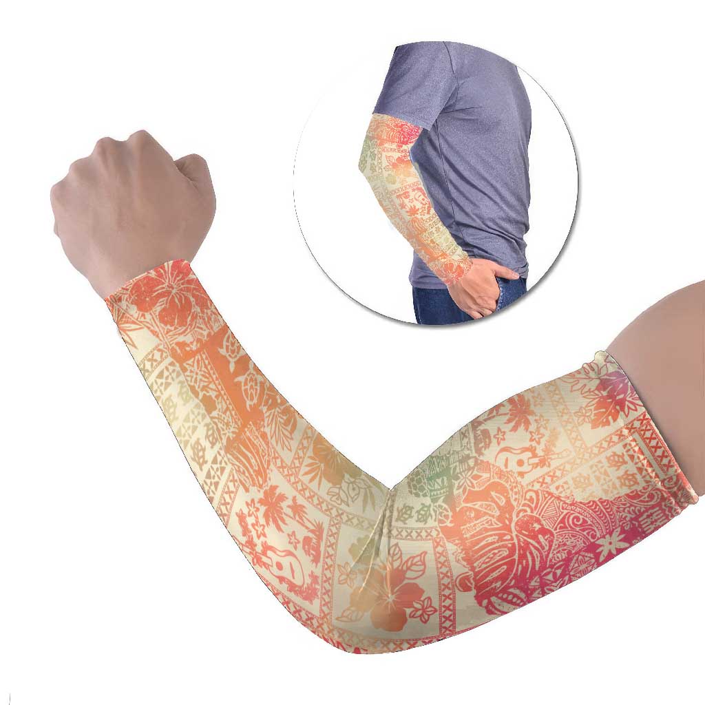 Hawaii Sweat Pink Ombre Arm Sleeves Aloha Tribal Pattern LT9 Set of 2 Pink - Polynesian Pride
