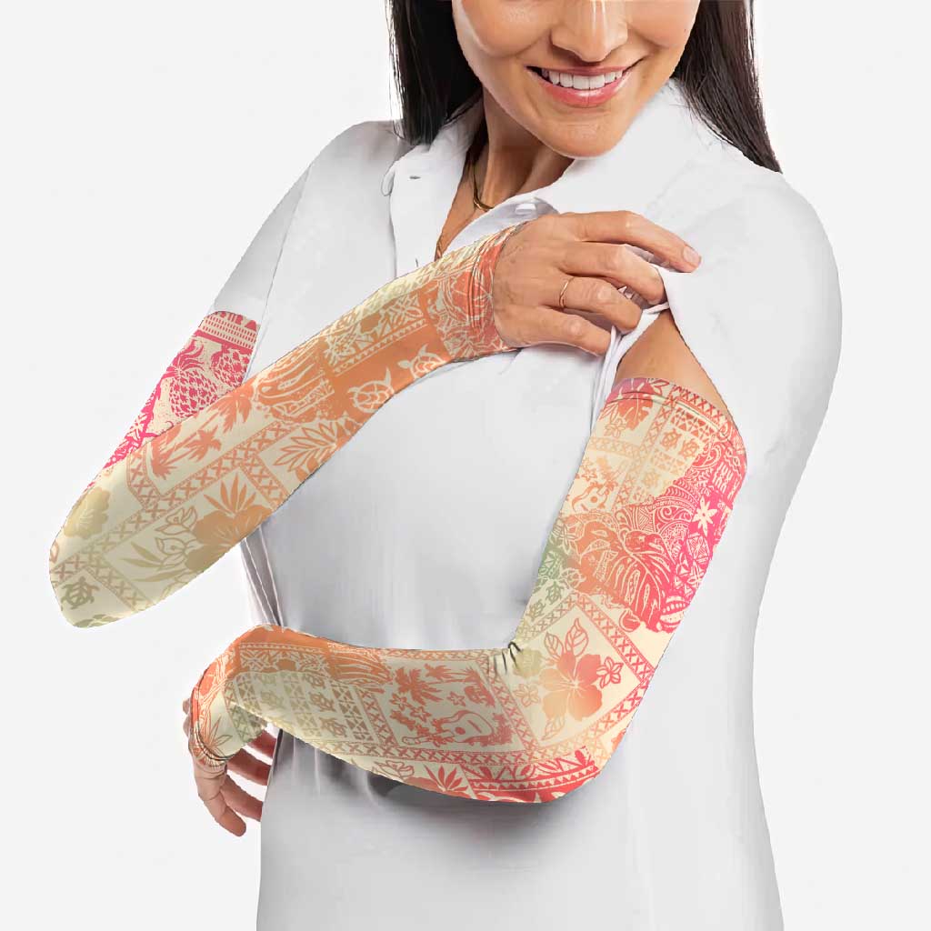 Hawaii Sweat Pink Ombre Arm Sleeves Aloha Tribal Pattern LT9 - Polynesian Pride