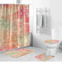 Hawaii Sweat Pink Ombre Bathroom Set Aloha Tribal Pattern LT9 Bathroom Set (4 pcs) Pink - Polynesian Pride