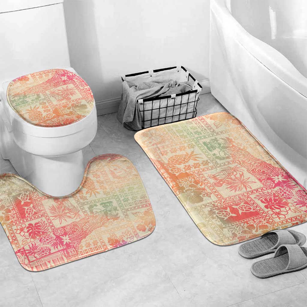 Hawaii Sweat Pink Ombre Bathroom Set Aloha Tribal Pattern LT9 Mat Set Only (3 pcs) One Size Pink - Polynesian Pride