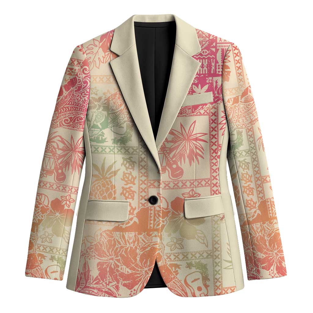 Hawaii Sweat Pink Ombre Blazer Aloha Tribal Pattern LT9 Unisex Pink - Polynesian Pride