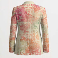 Hawaii Sweat Pink Ombre Blazer Aloha Tribal Pattern LT9 - Polynesian Pride