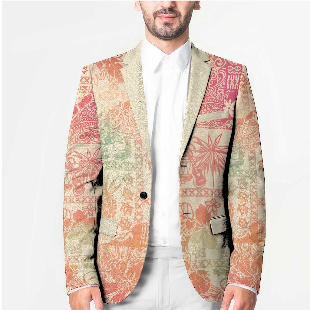 Hawaii Sweat Pink Ombre Blazer Aloha Tribal Pattern LT9 - Polynesian Pride