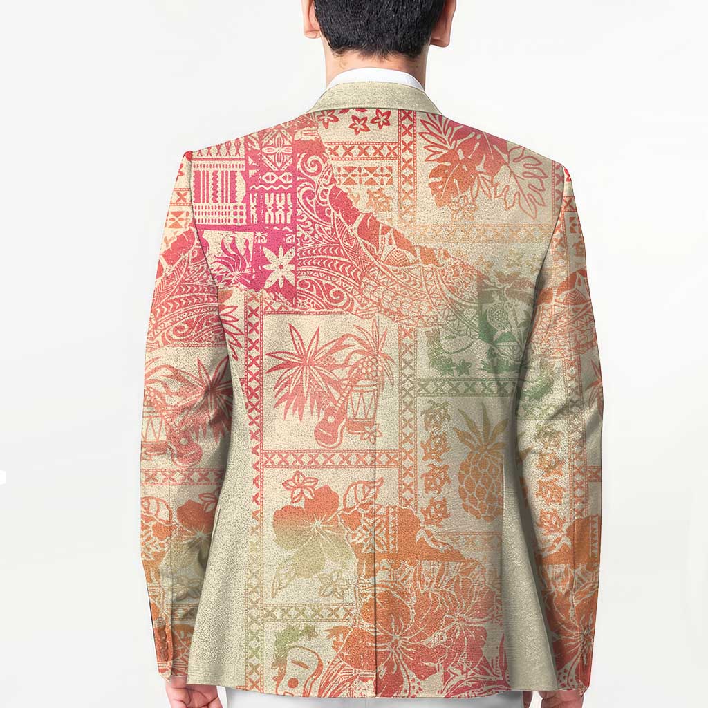 Hawaii Sweat Pink Ombre Blazer Aloha Tribal Pattern LT9 - Polynesian Pride
