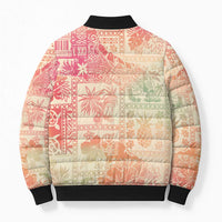 Hawaii Sweat Pink Ombre Bomber Puffer Jacket Aloha Tribal Pattern LT9 - Polynesian Pride