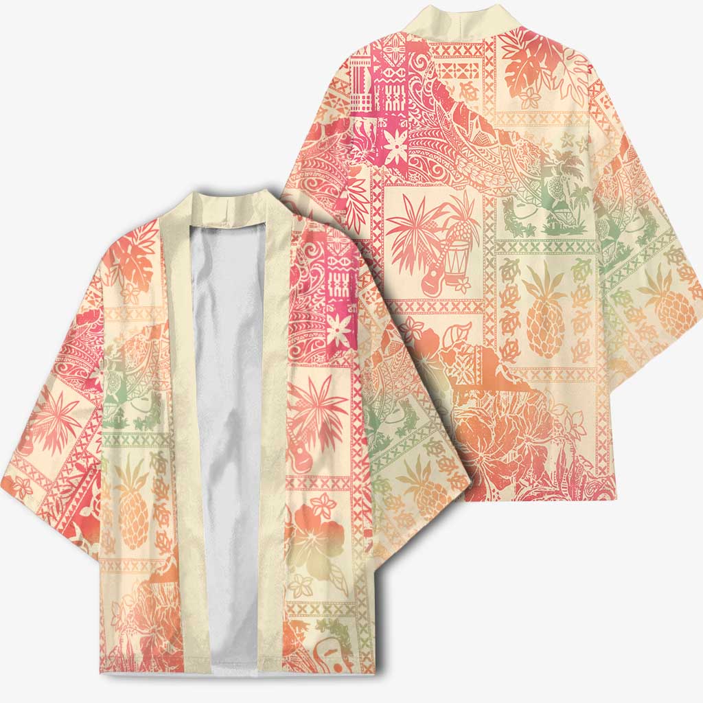 Hawaii Sweat Pink Ombre Kimono Aloha Tribal Pattern LT9 - Polynesian Pride