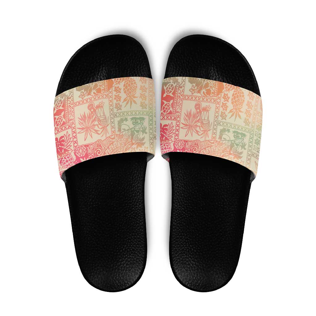 Hawaii Sweat Pink Ombre Slide Sandals Aloha Tribal Pattern LT9 Pink - Polynesian Pride