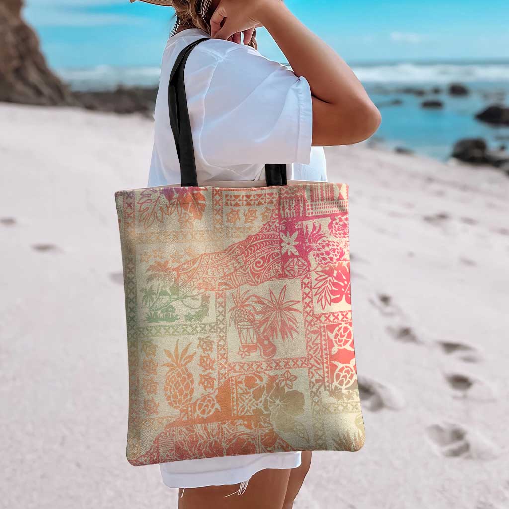 Hawaii Sweat Pink Ombre Tote Bag Aloha Tribal Pattern LT9 - Polynesian Pride