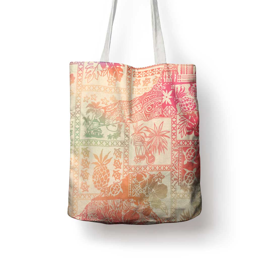 Hawaii Sweat Pink Ombre Tote Bag Aloha Tribal Pattern LT9 - Polynesian Pride