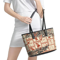 Aloha Hawaii Christmas Leather Tote Bag Mele Kalikimaka Tapa Tribal Retro Style LT9 - Polynesian Pride