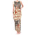 Aloha Hawaii Christmas Tank Maxi Dress Mele Kalikimaka Tapa Tribal Retro Style LT9 Women Beige - Polynesian Pride