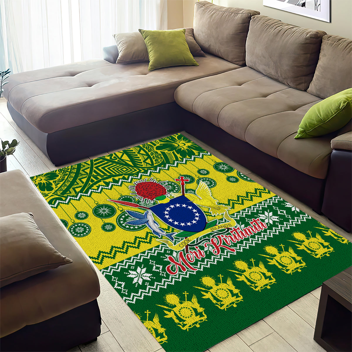 Cook Islands Christmas Area Rug Santa Beach Meri Kiritimiti LT9 - Polynesian Pride