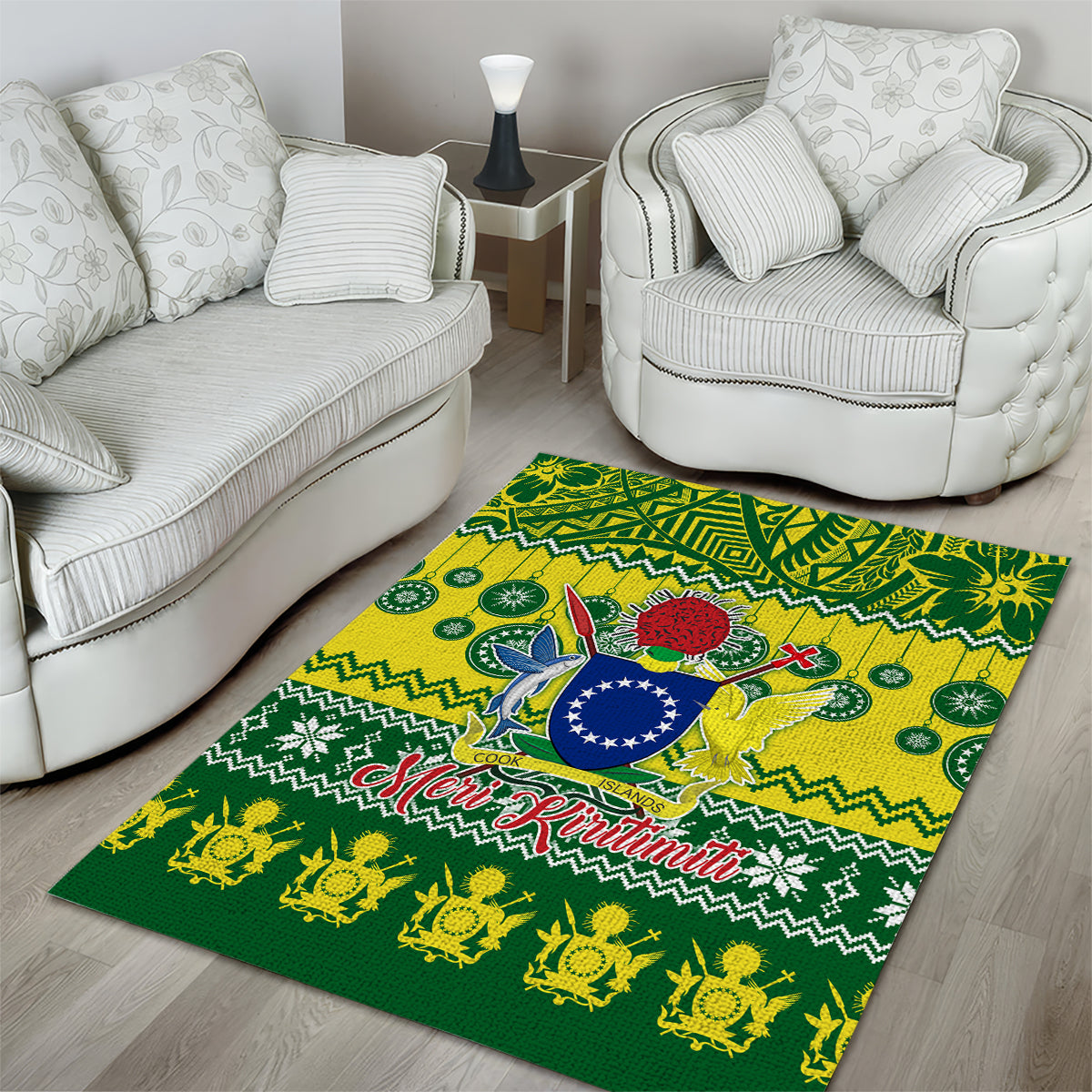 Cook Islands Christmas Area Rug Santa Beach Meri Kiritimiti LT9 - Polynesian Pride