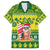 Cook Islands Christmas Family Matching Off Shoulder Short Dress and Hawaiian Shirt Santa Beach Meri Kiritimiti LT9 Dad's Shirt - Short Sleeve Green - Polynesian Pride