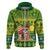 Cook Islands Christmas Hoodie Santa Beach Meri Kiritimiti LT9 Zip Hoodie Green - Polynesian Pride