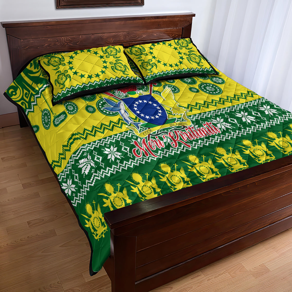 Cook Islands Christmas Quilt Bed Set Santa Beach Meri Kiritimiti LT9 - Polynesian Pride
