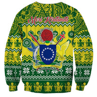Cook Islands Christmas Sweatshirt Santa Beach Meri Kiritimiti LT9 - Polynesian Pride