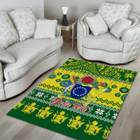 Personalised Cook Islands Christmas Area Rug Santa Beach Meri Kiritimiti LT9 - Polynesian Pride