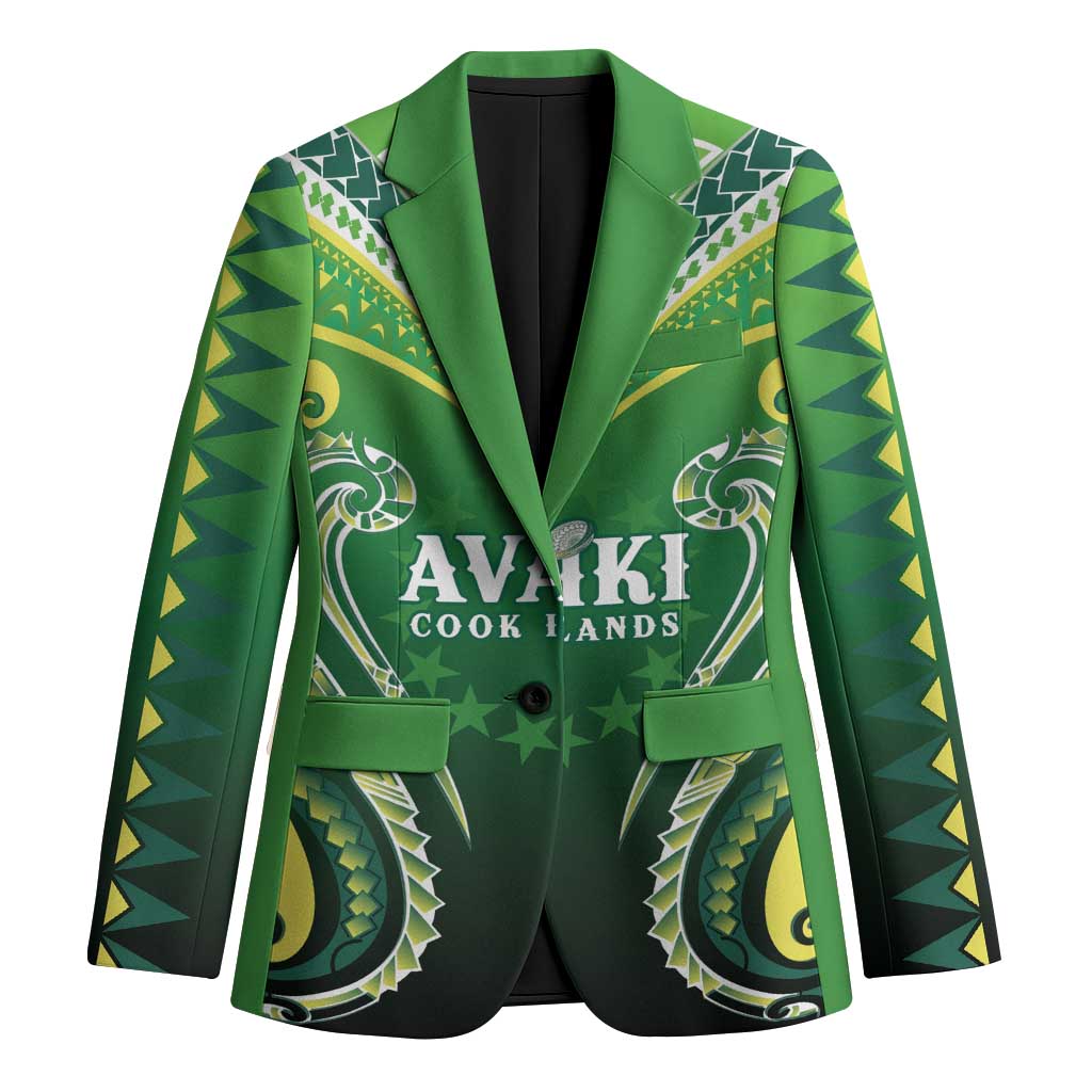 Custom Rugby Cook Islands Avaiki Blazer Green Kuki Airani Tribal Maori Inspired LT9 Unisex Green - Polynesian Pride
