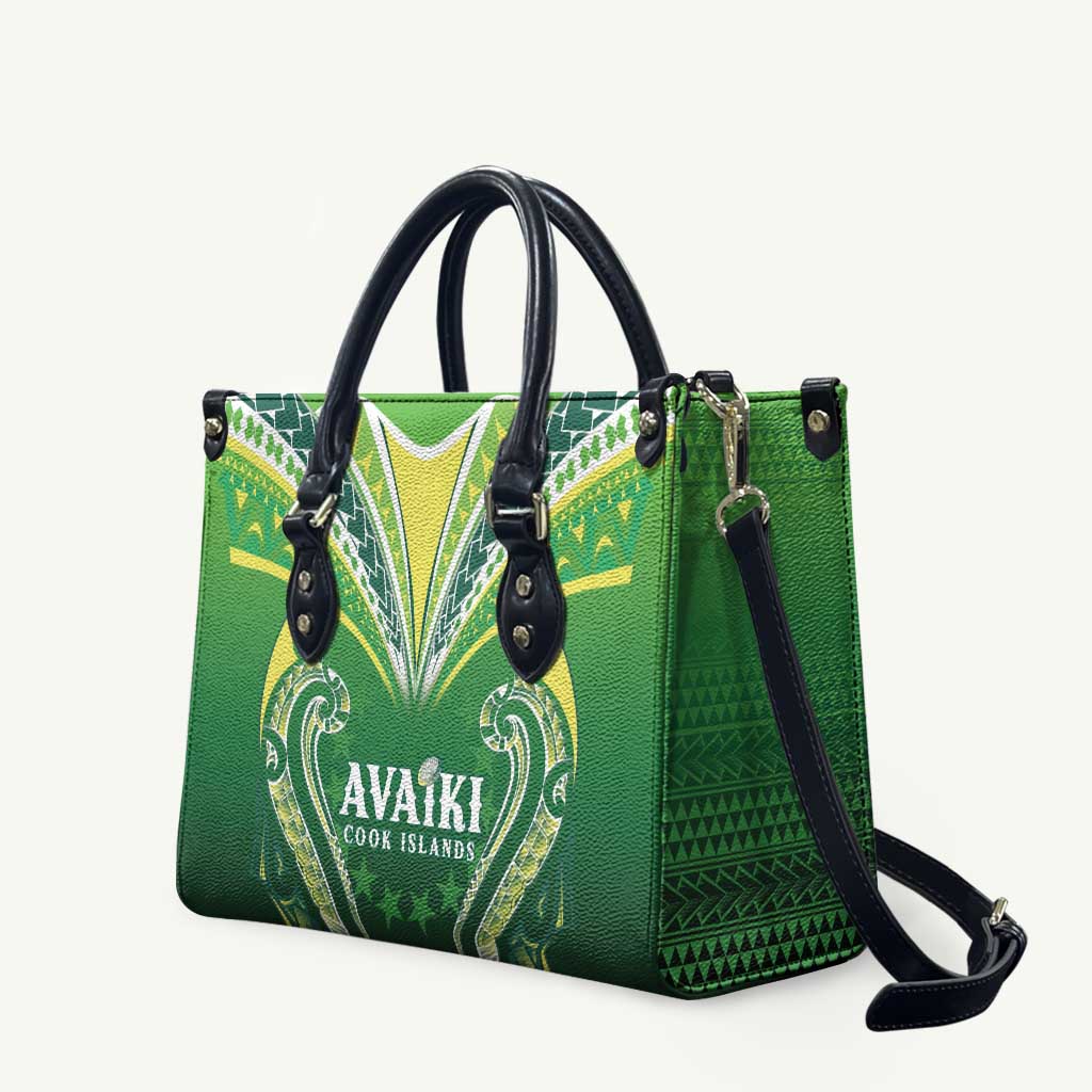 Rugby Cook Islands Avaiki Leather Bag Green Kuki Airani Tribal Maori Inspired LT9 Green - Polynesian Pride