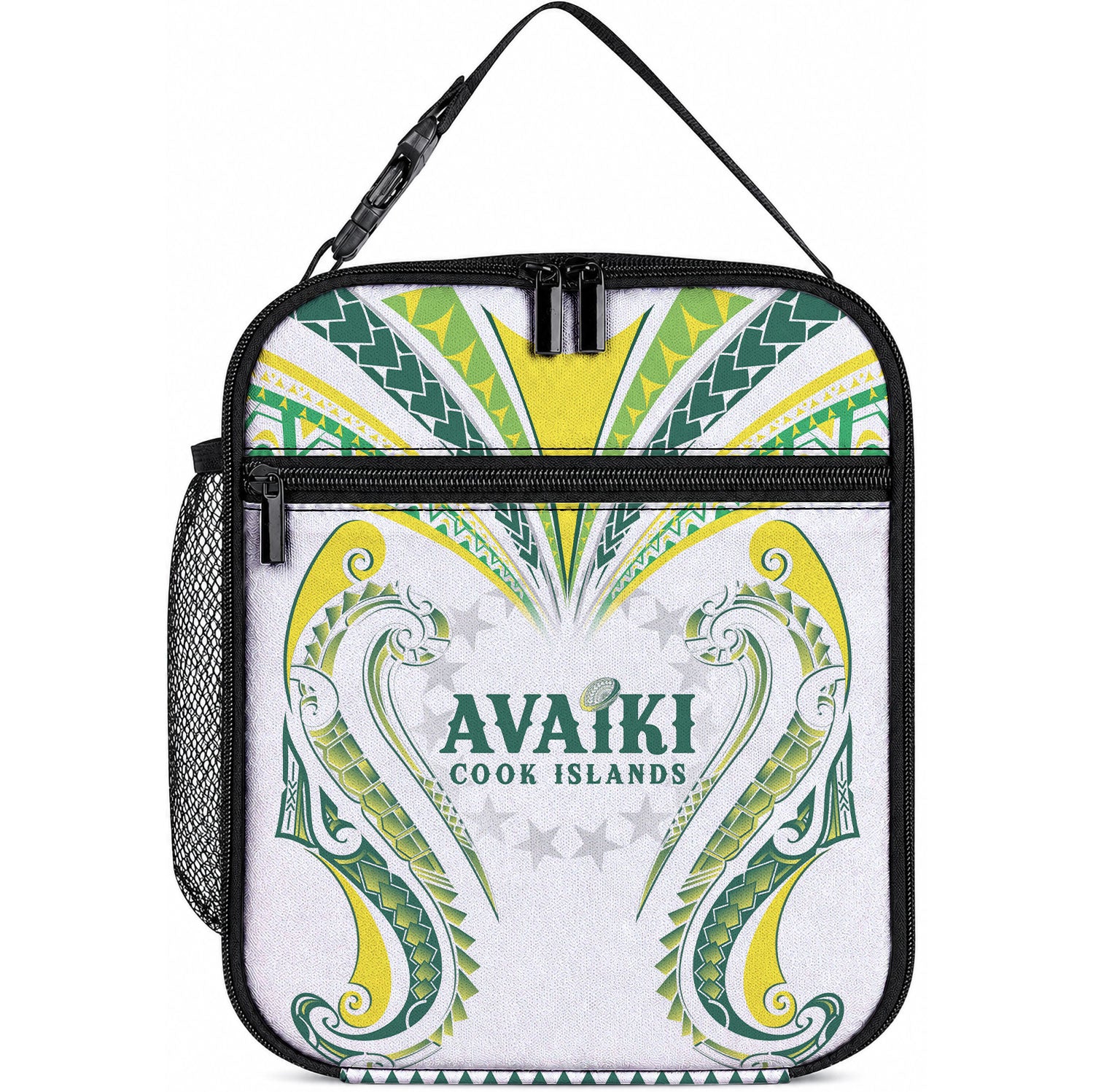Rugby Cook Islands Avaiki Lunch Bag White Kuki Airani Tribal Maori Inspired LT9 10.2 × 8.3 × 4.3 inch White - Polynesian Pride