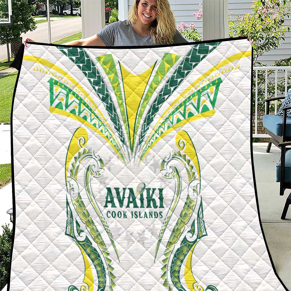 Rugby Cook Islands Avaiki Quilt White Kuki Airani Tribal Maori Inspired LT9 White - Polynesian Pride