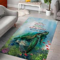 Polynesia Mother's Day Area Rug Magnificent Sea Turtle Of Love and Gratitude LT9 - Polynesian Pride