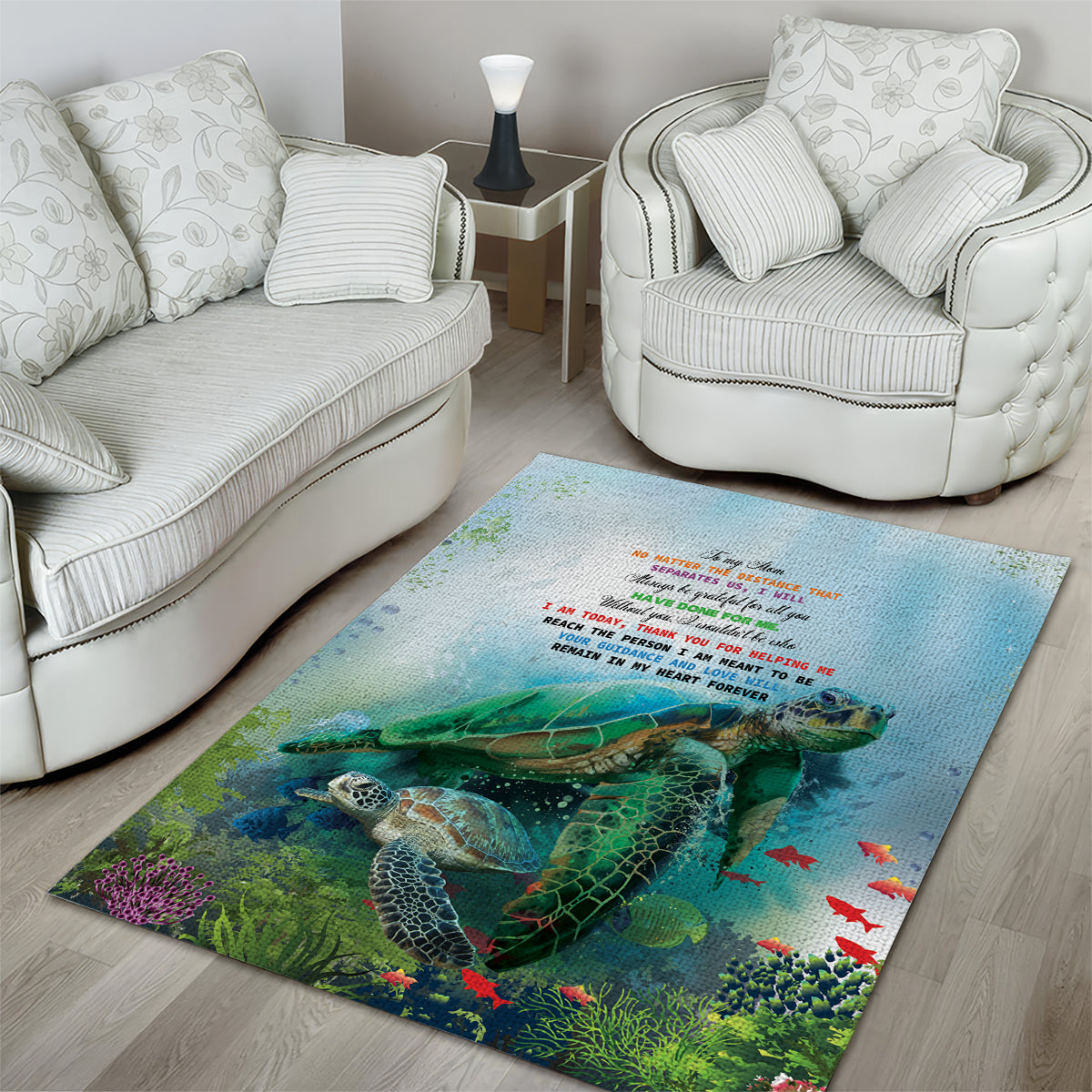 Polynesia Mother's Day Area Rug Magnificent Sea Turtle Of Love and Gratitude LT9 - Polynesian Pride