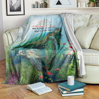 Polynesia Mother's Day Blanket Magnificent Sea Turtle Of Love and Gratitude LT9 Blue - Polynesian Pride