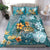 Sea Turtle In The Ocean Bedding Set with Polynesian Pattern Arty Style