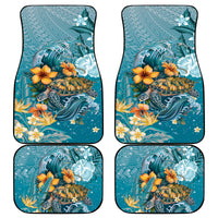 Sea Turtle In The Ocean Car Mats with Polynesian Pattern Arty Style LT9 - Polynesian Pride