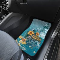 Sea Turtle In The Ocean Car Mats with Polynesian Pattern Arty Style LT9 - Polynesian Pride