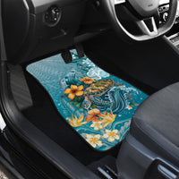 Sea Turtle In The Ocean Car Mats with Polynesian Pattern Arty Style LT9 - Polynesian Pride