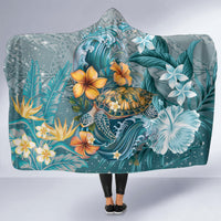 Sea Turtle In The Ocean Hooded Blanket with Polynesian Pattern Arty Style LT9 - Polynesian Pride
