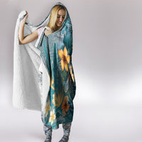 Sea Turtle In The Ocean Hooded Blanket with Polynesian Pattern Arty Style LT9 - Polynesian Pride