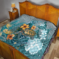 Sea Turtle In The Ocean Quilt with Polynesian Pattern Arty Style LT9 - Polynesian Pride